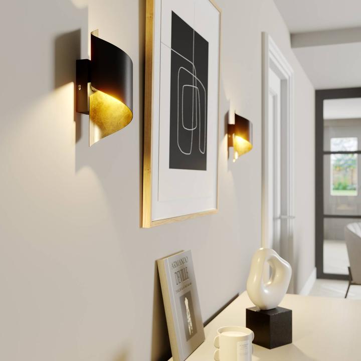 Image du produit Lindby Applique murale en métal Desirio, noir et or (330 lm, G9)
