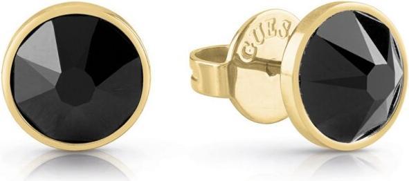 Guess MenÂ's gold-plated earrings withack crystals Frontiers JUME01343JWYGBKT / U (M) (Kristalas)
