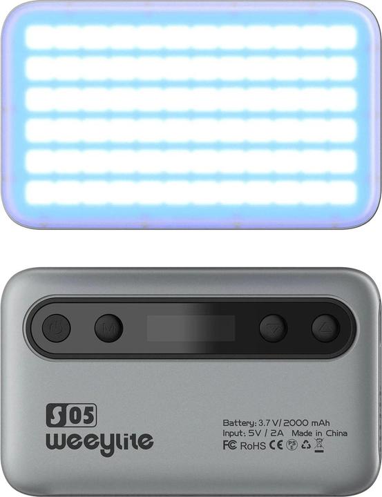 Actual product image Weeylite S05 portable pocket RGB Light Gray
