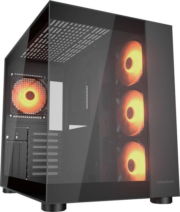 Cougar Boitier Moyen Tour ATX FV150 RGB avec panneaux vitrés (Noir) (ATX, mATX, Mini-ITX)