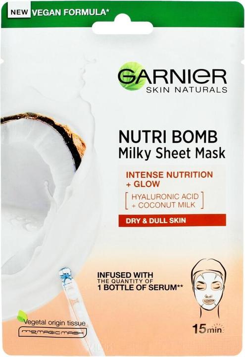 Immagine prodotto Garnier Skin Naturals Milky Tissue Mask - Maschera per il viso in tessuto con latte di cocco per la pelle