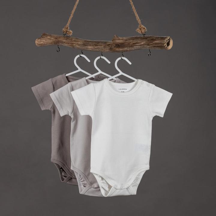 Image du produit La Loona LaLoona Body bébé manches courtes OEKO-TEX® pack de 6 - vert sauge gris (74, 80)