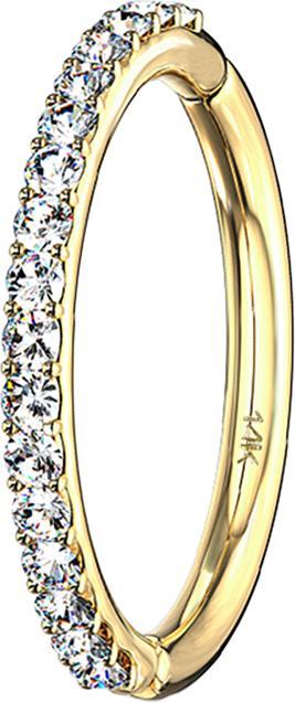 Immagine prodotto Star Piercing Anello a micro segmenti con cerniera in oro 14k e cristallo laterale in argento (Oro 14k, senza ottone)