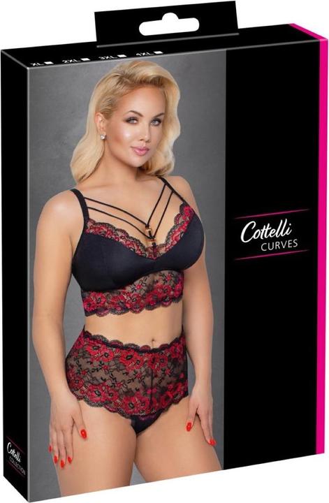 Image du produit Cottelli Collection Soutien-gorge et slip noir/rouge XL (XL)