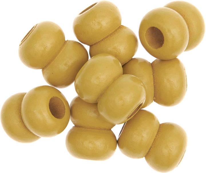 Rico Design Perline di legno macramè giallo, 8 pezzi