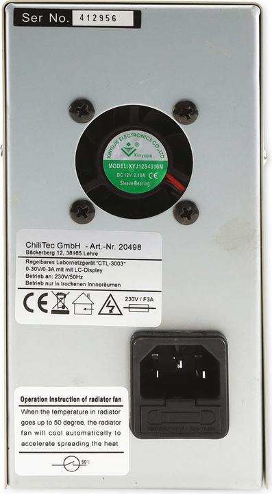 Produktbild Chilitec Regelbares Labornetzgerät CTL-3003, 0...30 V / 0...3 A, LCD