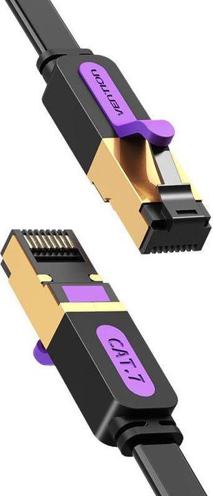 Produktbild Vention Flat UTP Category 7 Network Cable ICABG 1.5m Black (CAT7, 1.50 m)