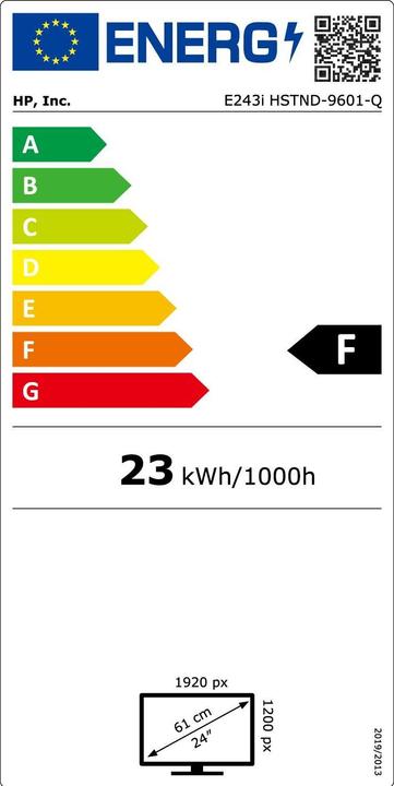 Label énergétique HP EliteDisplay E243i (1920 x 1200 pixels, 24")
