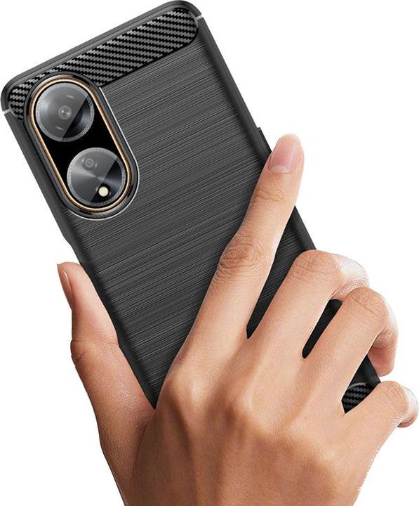 Produktbild Hurtel Flexible Hülle mit Carbonmuster für Oppo A98 5G Carbon Case - Schwarz (Oppo A98)
