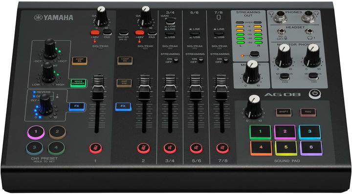 Immagine prodotto Yamaha AG08 Mixer nero per lo streaming live (Mixer da studio e live)