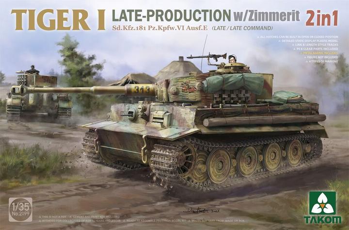 Produktbild Takom Tiger I Late-Production w/Zimmerit Sd.Kfz.181 Pz.Kpfw.VI Ausf.E Sd.Kfz.181 Pz.Kpfw.VI Ausf.E (Late/L
