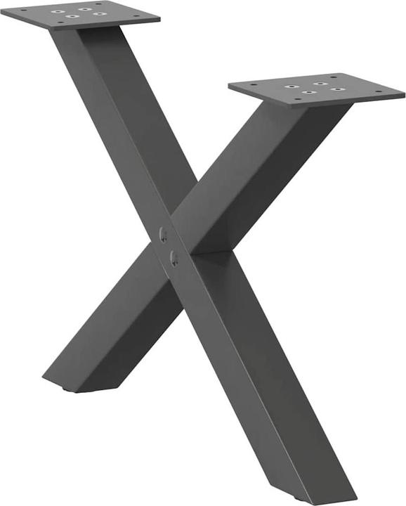 Produktbild VidaXL Esstischbeine X-Form 2 Stk. Anthrazit 70x(72-73) cm Stahl Tischbein