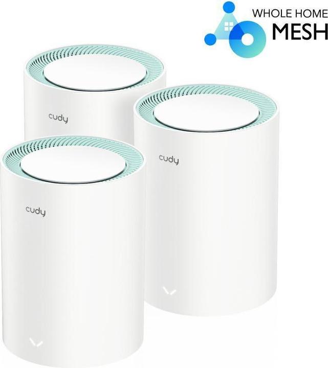 Actual product image Cudy M1300 3-PACK mesh wi-fi system Dual-band ( / ) Wi-Fi 5 (802.11ac) White 1 Internal