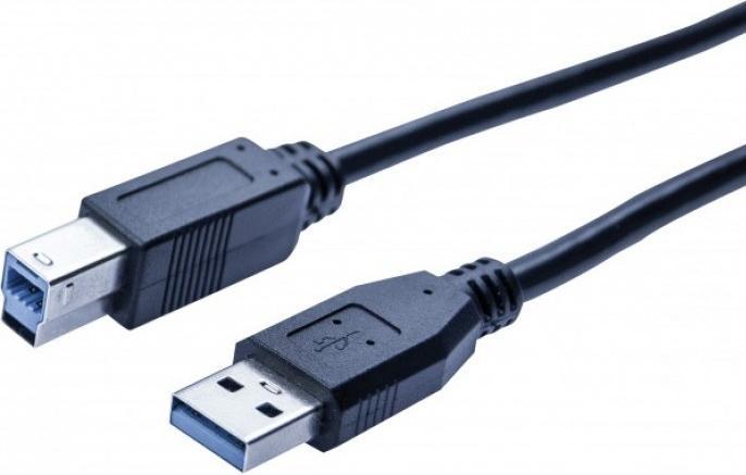 Produktbild Exertis Connect USB 3.0 Kabel, USB 3.0 St. A / USB 3.0 St. B, schwarz, 3.0 m Unterstützt Transferraten bis USB Super (3 m, USB 3.2 Gen 1)