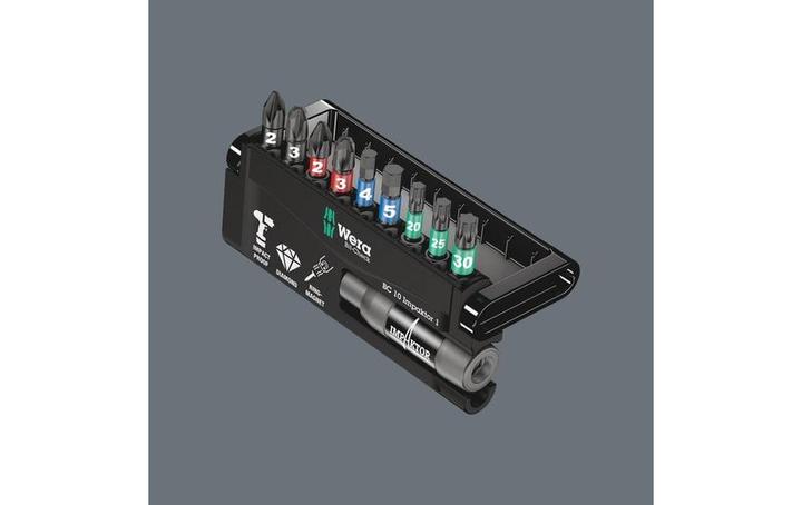 Actual product image Wera Bit-Check 10 Impaktor 1 (PH, Hexagon, TORX® BO, PZ, 1/4 in external hexagon)