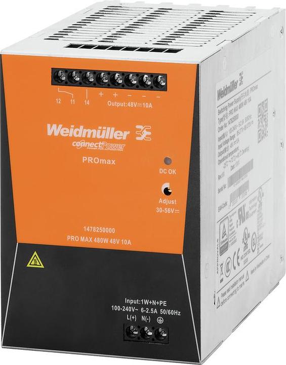 Produktbild Weidmüller Wechselstromversorgung UC 30-56V 10A 1478250000