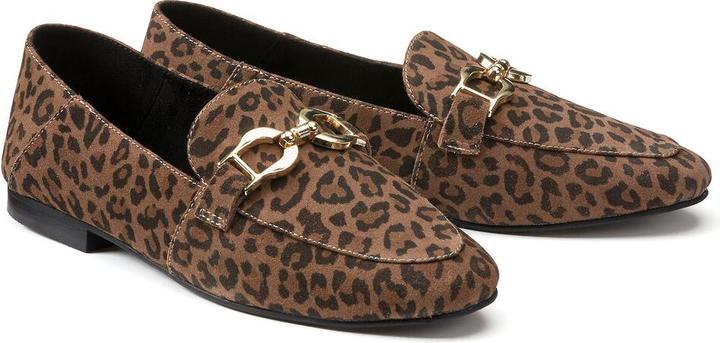 La Redoute Collections Leather loafer with leo print (38)