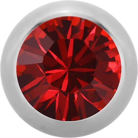 Star Piercing Micro Kugel High Polished mit Swarovski rot (Chirurgenstahl 316L, ohne Messing)