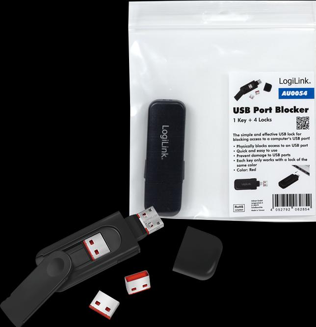 Immagine prodotto LogiLink Blocco della porta USB-A (1x chiave e 4x lucchetti)