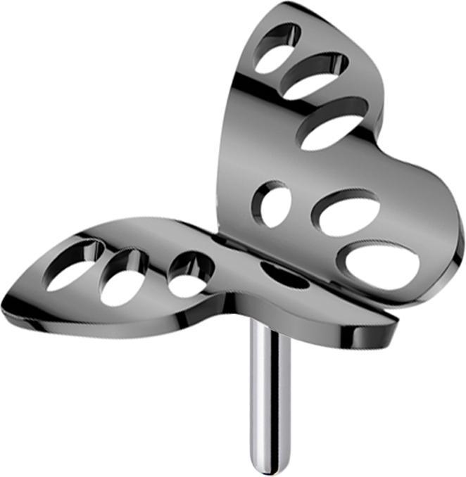 Star Piercing Threadless Schmetterling gelocht schwarz (Titan G23, ohne Messing)