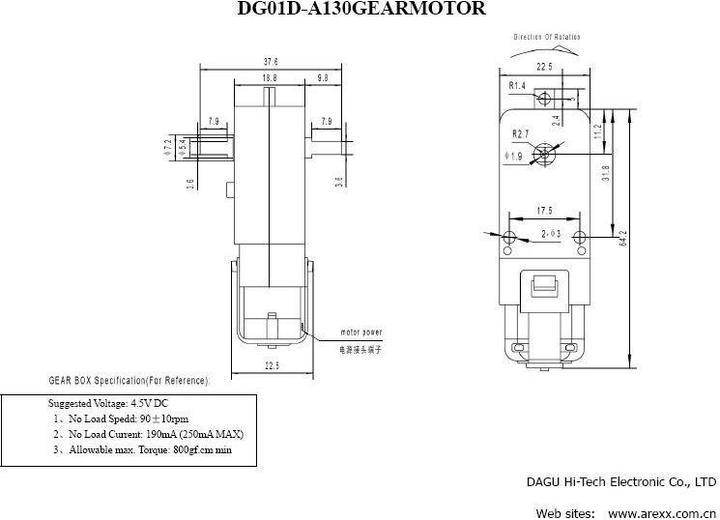 Image du produit DAGU Hi-Tech / Arexx Moteur à engrenages (Divers, Moteur)