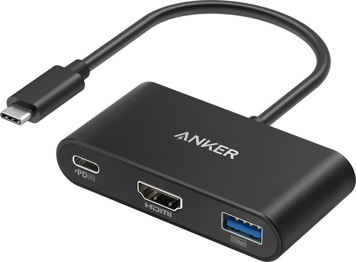 Immagine prodotto Anker 321 Hub USB-C (3-in-1) Ultra compatto 1x HDMI 4K 1x USB-C PD 1x USB-A grigio (USB-C, 3 Porti)
