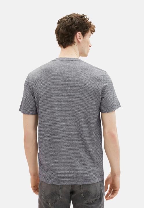 Image du produit Tom Tailor T-Shirt Gestreiftes Kurzarmshirt mit Rundhalsausschnitt und Foto-Print (L)