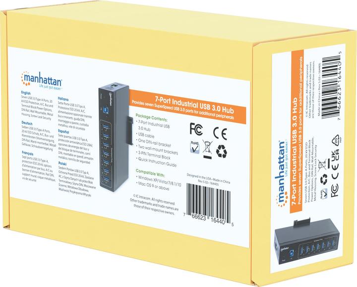Produktbild Manhattan 7-Port Industrial USB 3.0 Hub (USB-B, 7 Ports)