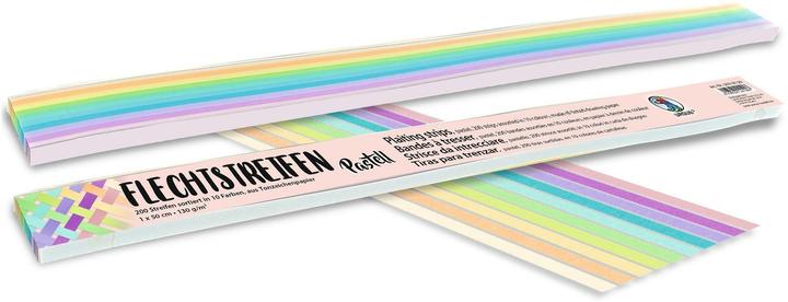Ursus Papier craft 200 pièces, bandes tressées pastel (130 g/m², 200 x)