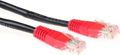 Produktbild Black 5 meter U/UTP CAT5E patch cable cross with RJ45 connectors. Cat5e u/utp cross bk/rd 5.00m (U/UTP, CAT5e, 5 m)