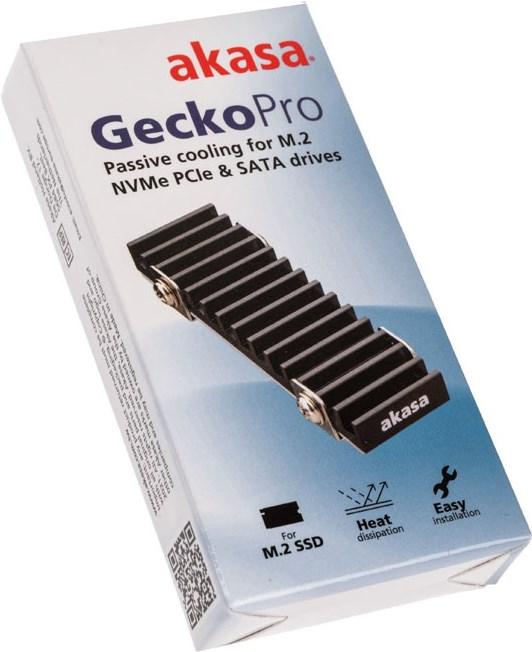 Actual product image Akasa Gecko Pro heatsink for M.2 SSDs - aluminum