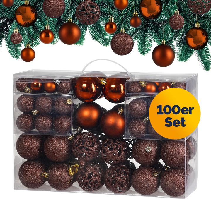 Deuba Weihnachtsbaumkugeln (100 -teilig)