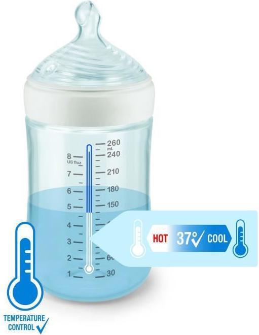 Actual product image NUK Nature Sense Breastfeeding Set with Temperature Control, for pumping, storing and feeding, white