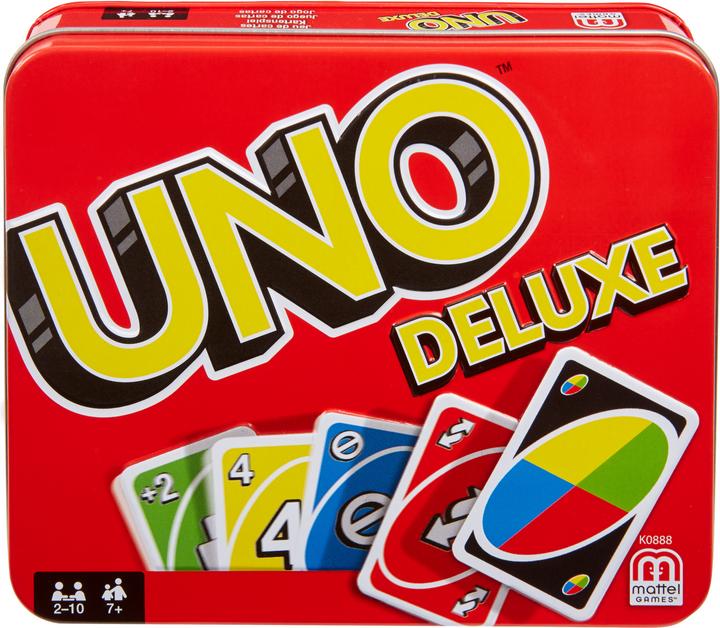 Mattel Games Uno Deluxe - Jeu de Cartes Famille - 7 ans et + (Allemand, Français, Italien)