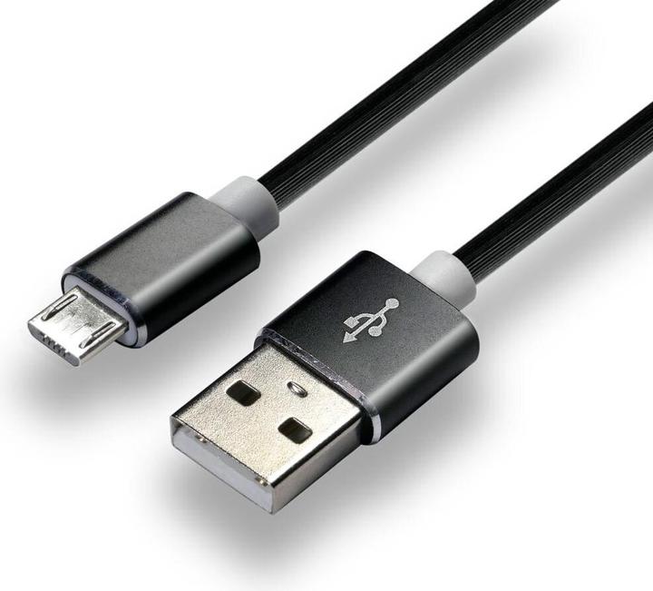 Actual product image Everactive micro USB Cable 1m - Black Silicone Fast Charge 2.4A - CBS-1MB (1 m, USB 1.0)