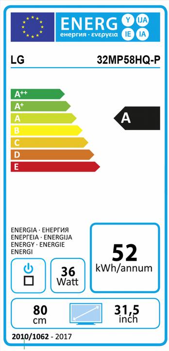 Energie-Label LG 32MP58HQ-P (1920 x 1080 Pixel, 31.50")