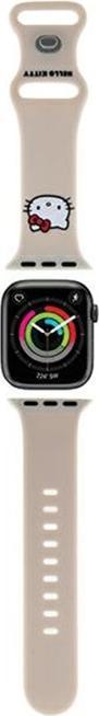 Productafbeelding Hello Kitty Pasek HKAWMSCHBLE Apple Watch 38/40/41mm beżowy/beige bandje Siliconen Kitty Head (Roestvrij staal, Silicone)