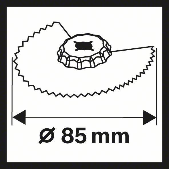 Produktbild Bosch Professional Zubehör BIM-TiN Segmentsägeblatt ACZ 85 EIB, Multi Material, 85 mm, 1er-Pack