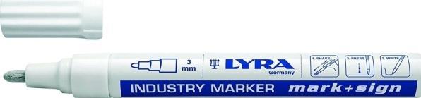 Produktbild Lyra MARKER PERMANENT VARNISH CIRCLE END 2-4MM WHITE LY040001 (Weiss, 3 mm, 10 x)
