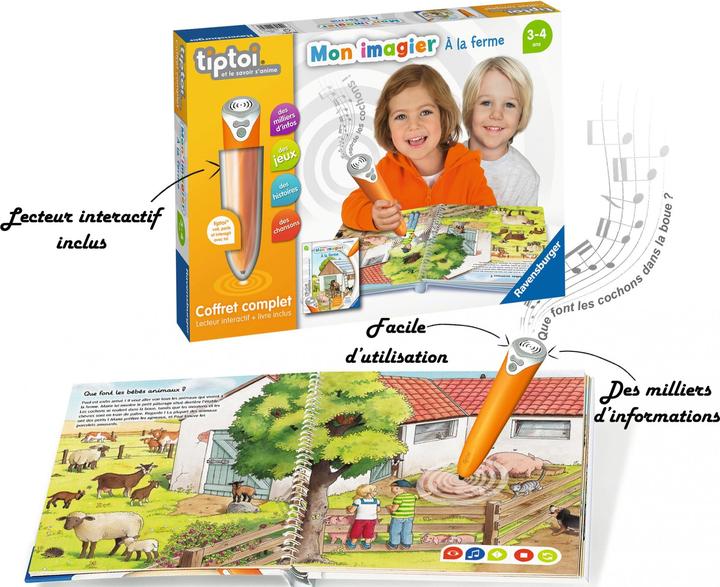 Produktbild tiptoi Coffret complet lecteur interactif + Livre Imagier A la ferme (Französisch)