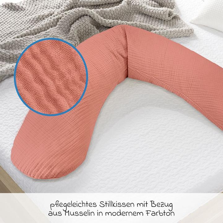 Actual product image Theraline Nursing pillow "The Original" with polyester hollow fibre filling incl. cover 190 cm (40 cm)