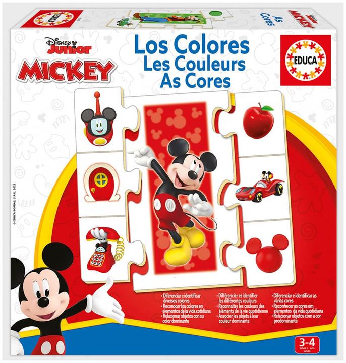 Image du produit Educa 19329 Puzzle éducatif Apprendre les couleurs avec Mickey de 3 ans et plus (Français, Portugais)