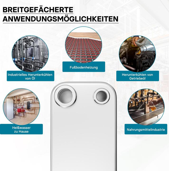 Produktbild Wiltec Edelstahl Wärmetauscher 50 Platten 210 kW Plattenwärmetauscher Wärmeüberträger