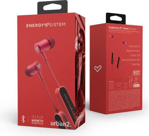 Immagine prodotto Energy Sistem BT Urban 2 Cuffie Wireless In Ear Musica Bluetooth Cherry (9 h, Senza fili)