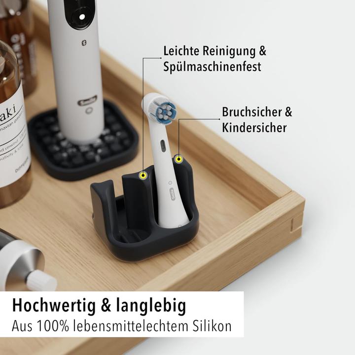 Produktbild Qikfresh Aufsteckbürstenhalter 2er Schwarz (Zahnbürstenhalter)