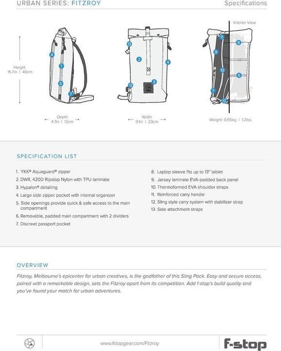 Image du produit F-Stop Fitzroy 11L (11 l)