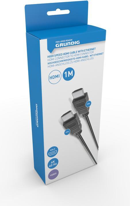 Produktbild Grundig Cable HDMI with Ethernet 1m BL (1 m, HDMI)
