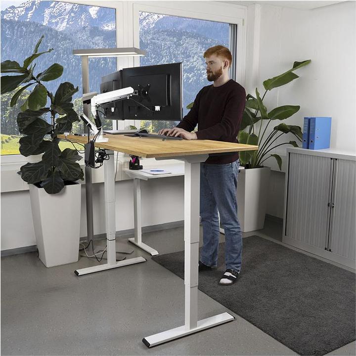 Immagine prodotto Contini höhenverstellbarer Bürotisch 1.4x0.8m Eiche / Gestell ET225E weiss