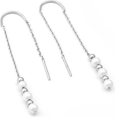 Produktbild Beneto Elegant long silver earrings with pearl AGUV2216