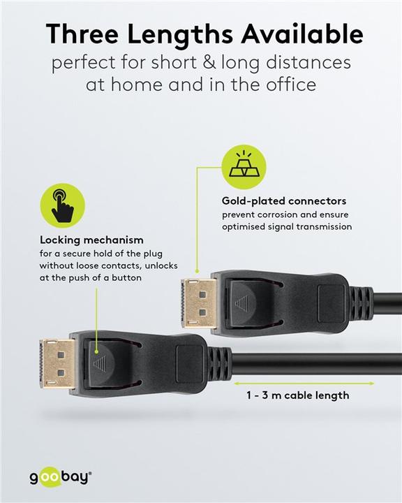 Produktbild Goobay DisplayPort-Verbindungskabel 1.4 (2 m, DisplayPort)